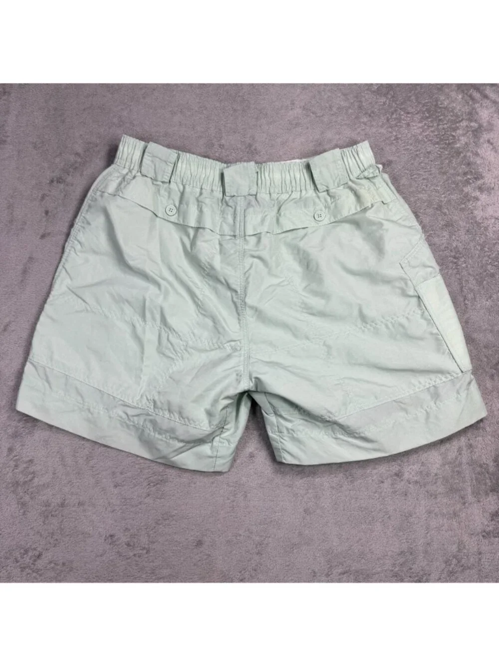 AFTCO Green Fishing Shorts Mens 36 Nylon Utility Cargo Elastic Waist Gorpcore